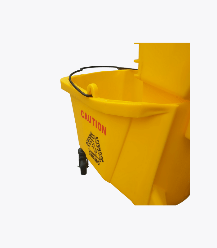 carro estrujador de limpieza amarillo con ruedas 3